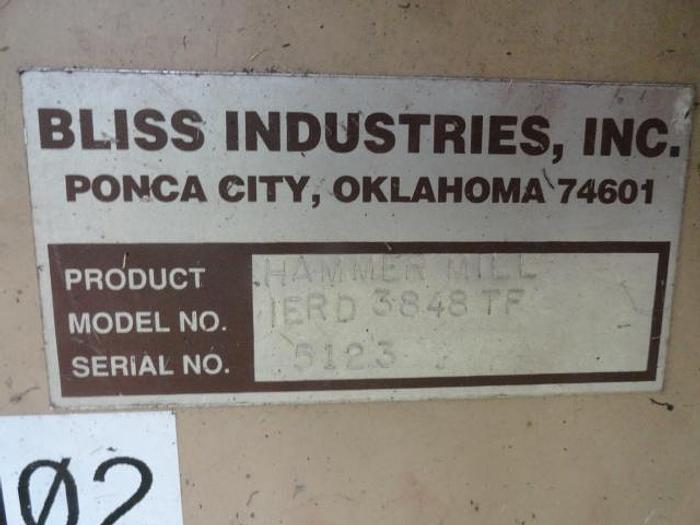 Used Bliss Hammermill, Eliminator EMF, Md #IERD 3840 TF, 25 ton per hour capacity