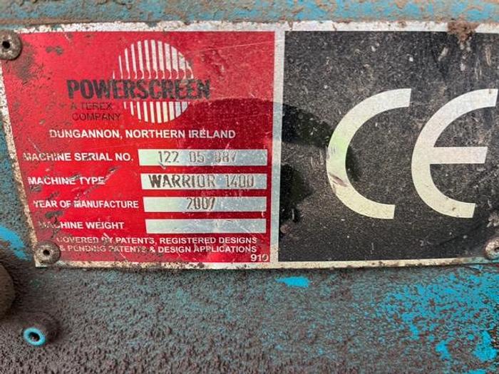 Used 2007 Powerscreen Warrior 1400