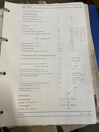 Used BRUGT CNC-STYRET BOREVÆRK FABRIKAT UNION, MODEL BFT 130/6