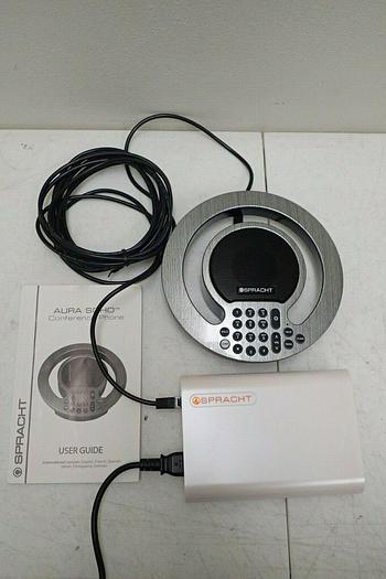 Used Spracht CP-2016 AURA SoHo Conference Speaker Phone w/ Adapter and User Guide