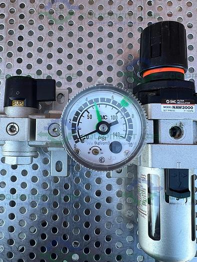 Used SMC  NAW3000 Filter Regulator 7 - 120 PSI w/ SMC Gauge