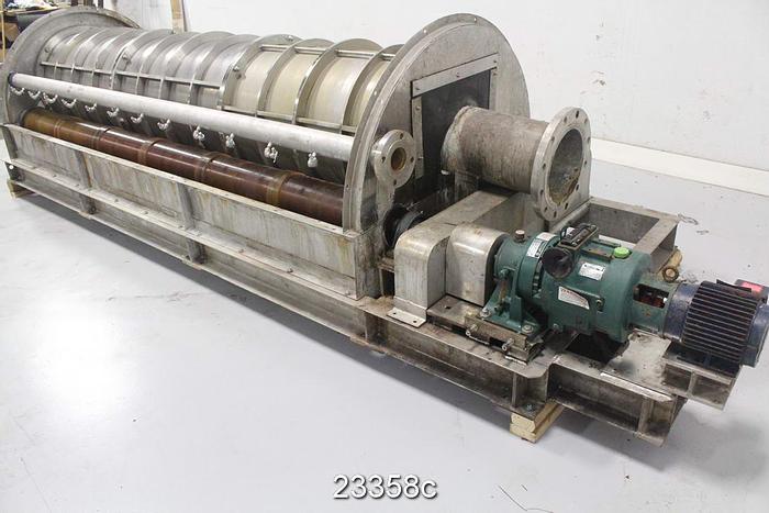 Used Fkc RST-S630X3000L Rotary Screen Thickener, 2Hp Drive, 460V, 24"X120"  Thickening Cylinder, Perforated Plate Hole Diameter Approx. 0.038" #23358