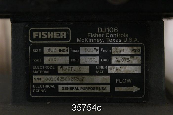Used Fisher DJ106 6" Magnetic Flow Tube #35754