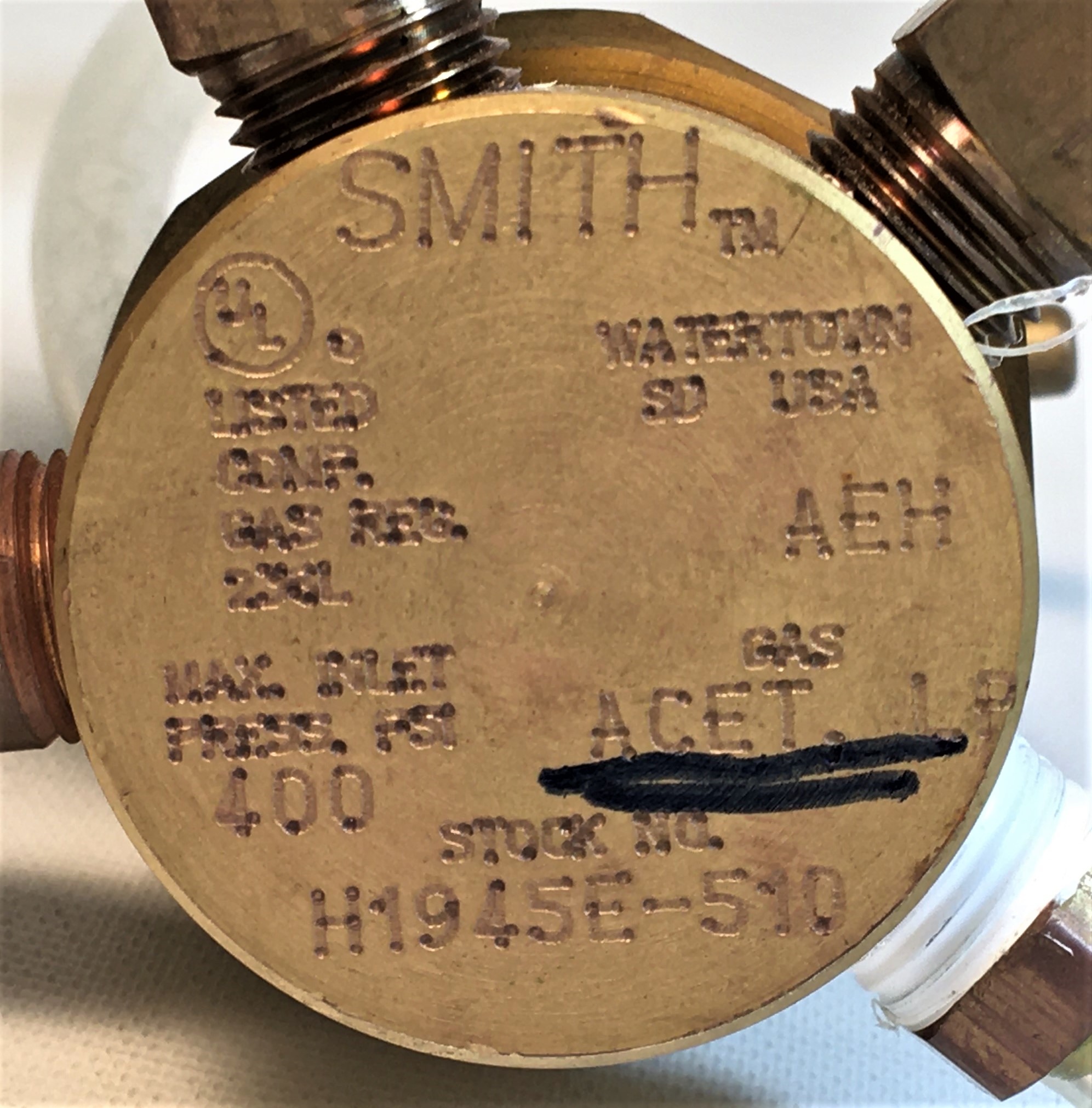 Used Smith H1945E-510 Acetylene Regulator