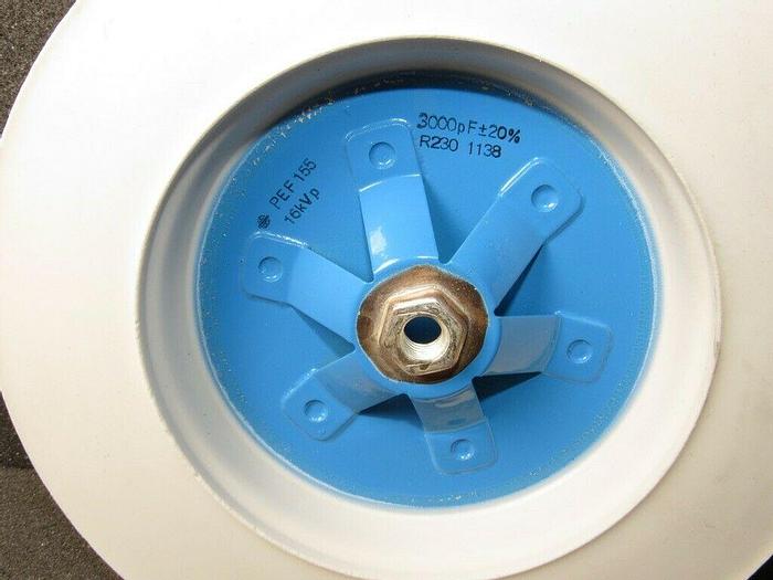 Used VISHAY PEF155-3000 - 16KVP 3000PF +-20 R230 - RF CERAMIC TRANSMITTING CAPACITOR