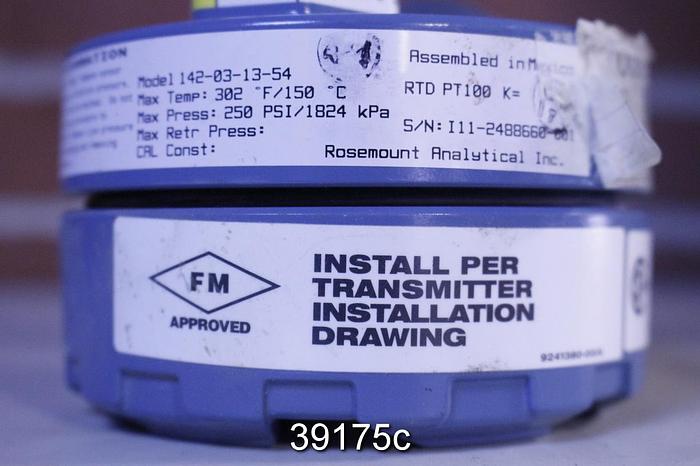 Unused Rosemount 142-03-13-54 Sensor Assembly with Connection Head #39175