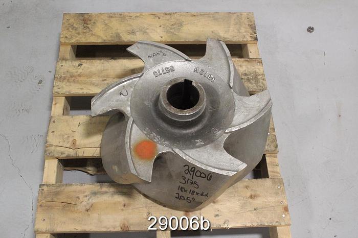 Used Goulds 3175 Impeller, CF8M Stainless Steel, 6 Vane, 20.5" Diameter for 18x18x22 #29006