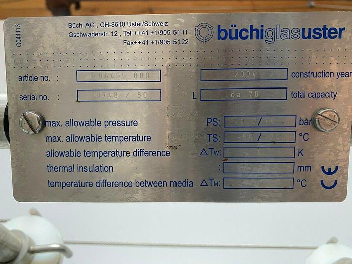 Used Buchiglasuster chemReactor GR 15 Liter Glass Bio-Reactor Skid
