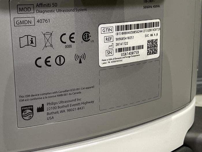 Gebraucht Philips Affiniti 50G Ultraschallgerät mit Sony Drucker