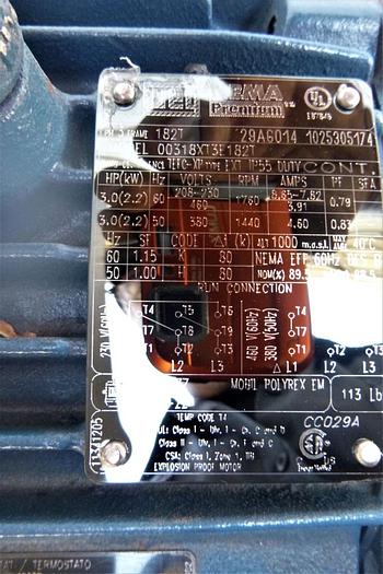 Unused Motor, 3 HP, Weg Nema, 1760 RPM Out, 208/230/460V #C744068