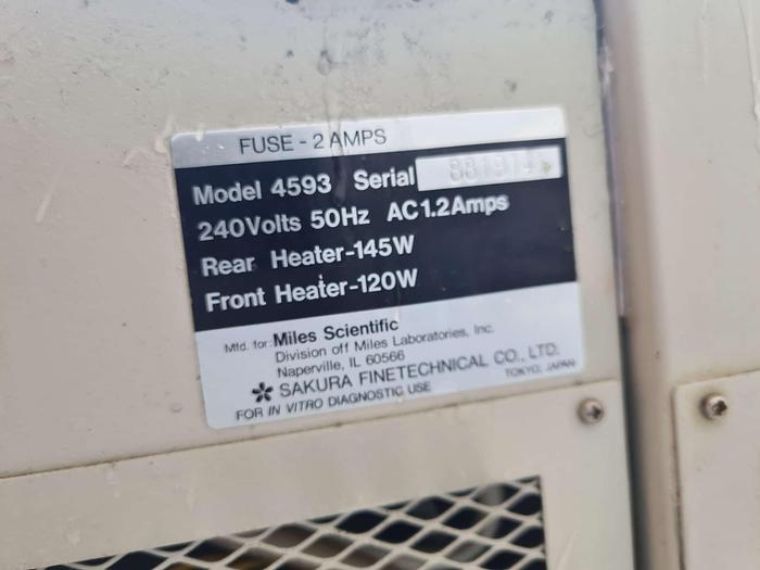 Used Miles Scientific Tissue-Tek Dispensing Console and Thermal Console