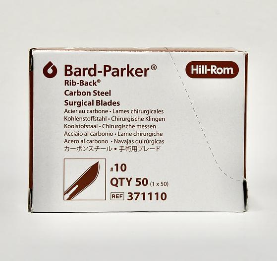 Hill-Rom 371110 Bard-Parker Stainless Carbon Surgical Blades #10 Box of 50 