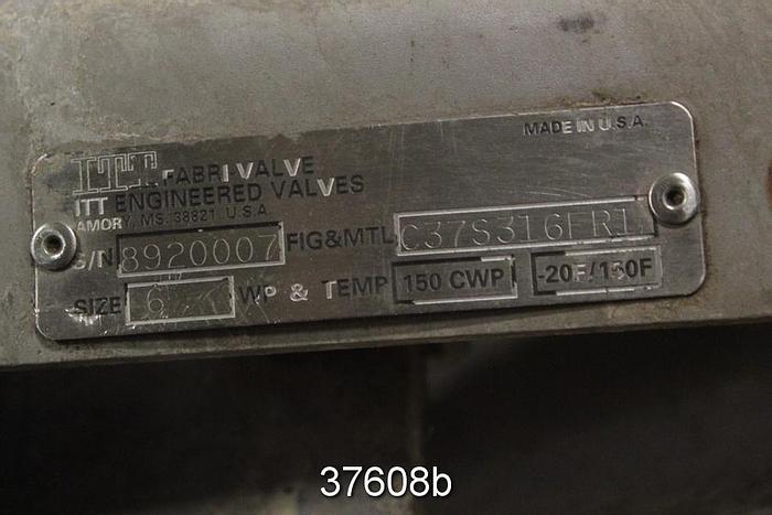 Used Fabri 6" Hand Operated Knife Gate Valve #37608