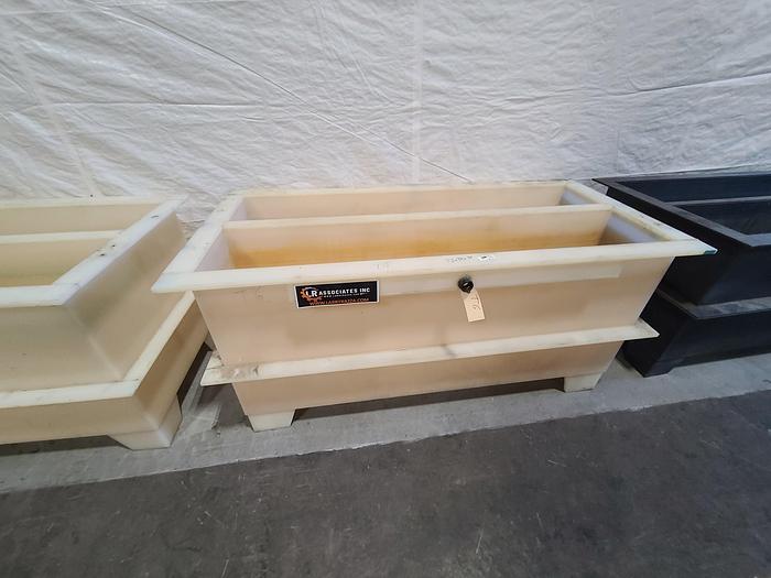 Used Polypro Tank Counter Flow Rinse side and bottom support 70" x 28" x 29" Removable Partition