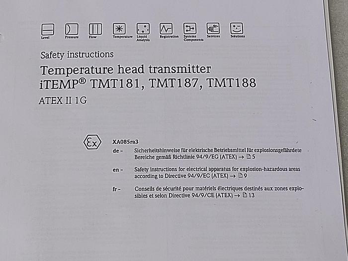 Endress und Hauser TMT181 BAAAA, 0 bis 100°C,