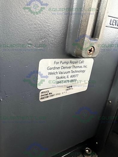 Used Welch  1402 DuoSeal Belt-Driven Rotary Vane Vacuum Pump 115/230V
