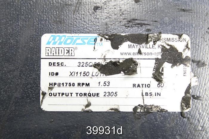 Used Morse Raider 325Q56L60 Gear Drive #39931