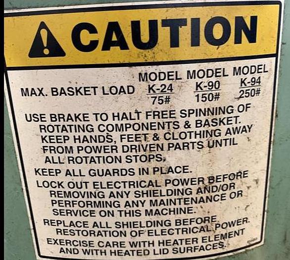 Used NEW HOLLAND MODEL K-24 HEATED SPIN DRYER