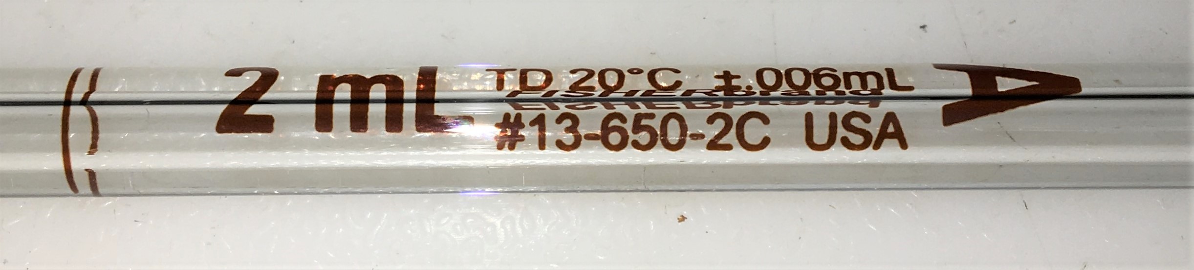 New Open Box Fisherbrand 13-650-2C Volumetric Pipet, Class A - 2mL (Pack of 12)