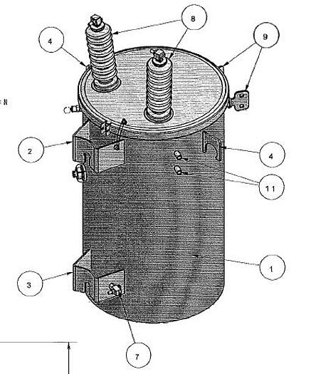 Used 2011 HD Supply Utilities 50 kVA Single Phase Pole Mounted Transformer