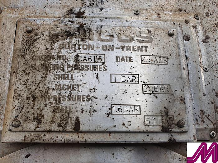 Used Briggs 10,000 Litre Stainless Steel Jacketed & Insulated Mixing Tank