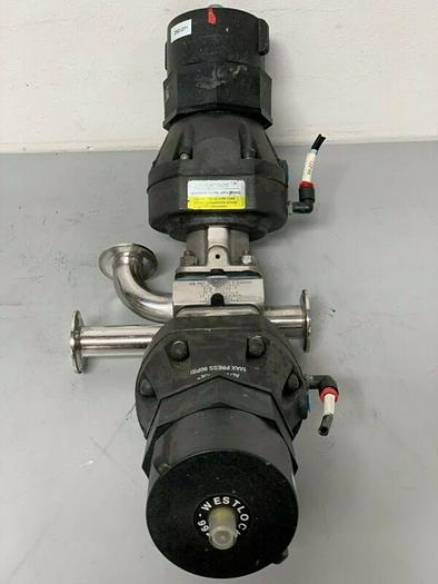 Used 2 ITT Sherotec 90PSI Stainless Steel Valves w/ 2 Position Monitors & 1" Sanitary