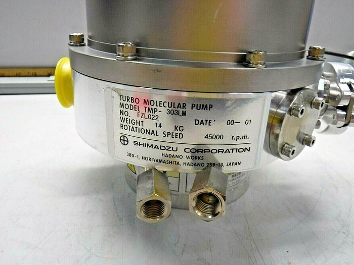 Used SHIMADZU TURBOMOLECULAR PUMP, 4500RPM TMP-303LM