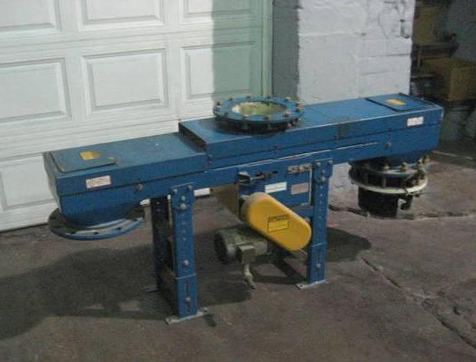 Used 12" WIDE X 48" LONG HENSLEY FABRICATING BELT CONVEYOR - DISCHARGE BOTH ENDS