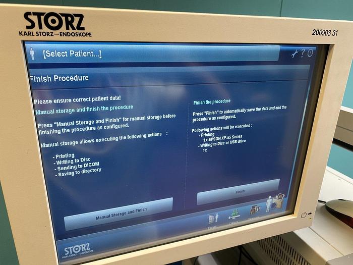 Used Storz Endoskopie Turm + 20090331, Sc-WU24-A1511 Monitor, AIDA Control NEO 20046120 DOKU System