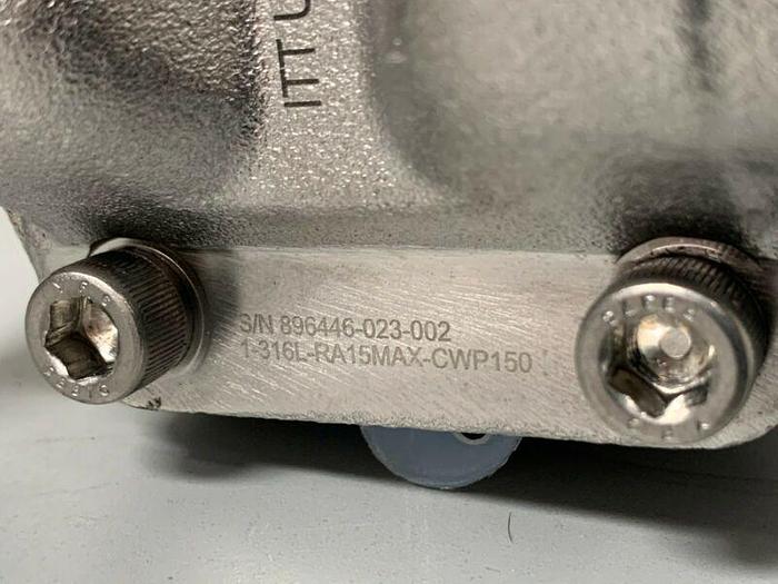Used ITT Pure-Flo 1-316L-RA15MAX-CWP150 Diaphragm Valve w/ 1" Sanitary Fittings