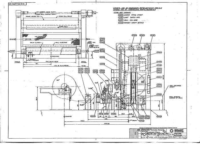 Used Beloit SUPER L24-R-60 Winder, 24" Dia X 150" Face Drum #23019