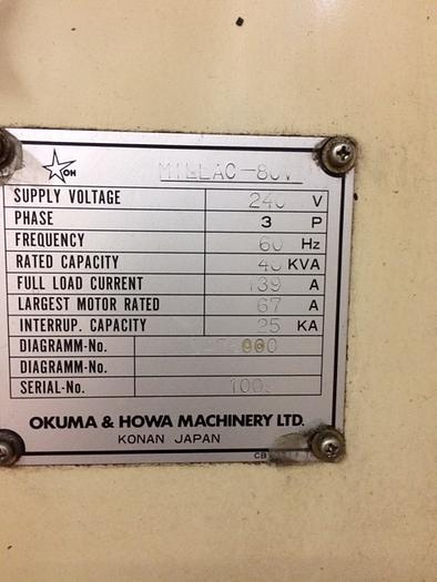 Used 1990 Okuma Howa Millac 80V