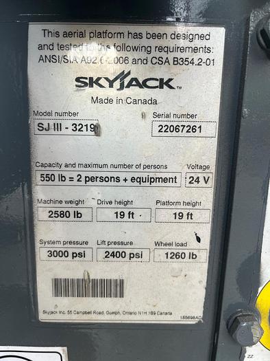 Refurbished 2014 SKYJACK SJ III 3219