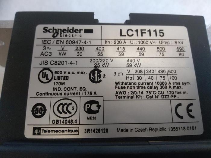 Leistungsschütz LC1F115, Telemechanique, 25/59 KW, neu