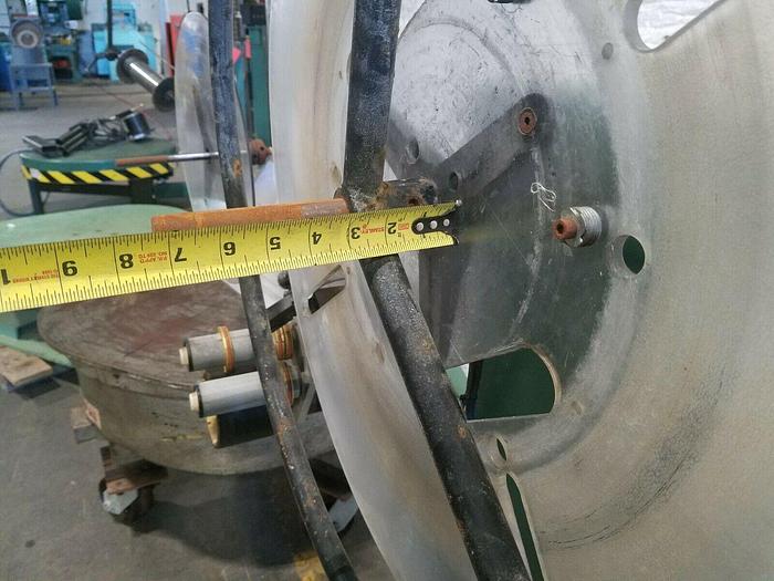 Used PA Industries Motorized Stock Material Payoff Reel Feed to Press