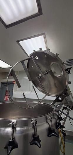 Used 150 GALLON LEE DOUBLE MOTION VACUUM KETTLE - S/S - JACKETED