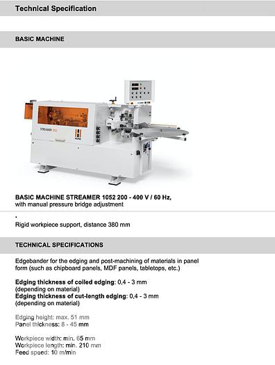 Used 2019 Holz-her Streamer 1052 Edgebander