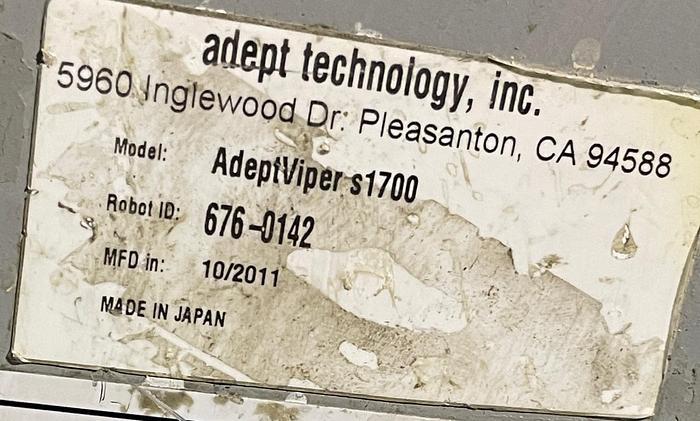 Used ADEPT VIPER S1700 6 AXIS ROBOT/MOTOMAN HP20 WITH ADEPT PA4 CONTROLLER