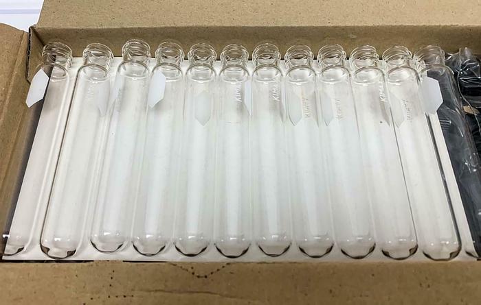 Used Kimax 45066-20125, Glass Culture Tubes W/ Caps 20x125mm NEW Lot of 192 (6729)W