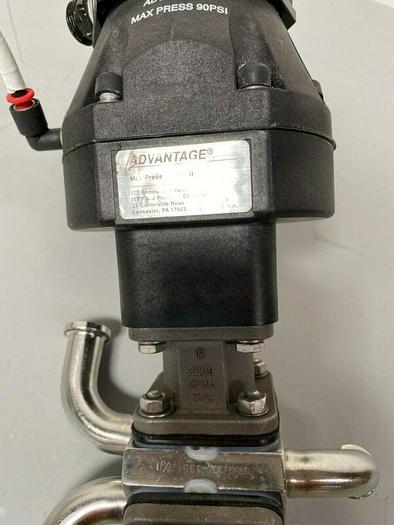 Used 2 ITT Sherotec 3-way Stainless Steel Valves w/  Position Monitor & 3/4" Sanitary
