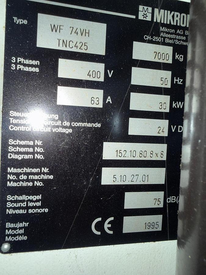 Used Centrum obróbcze MIKRON WF74