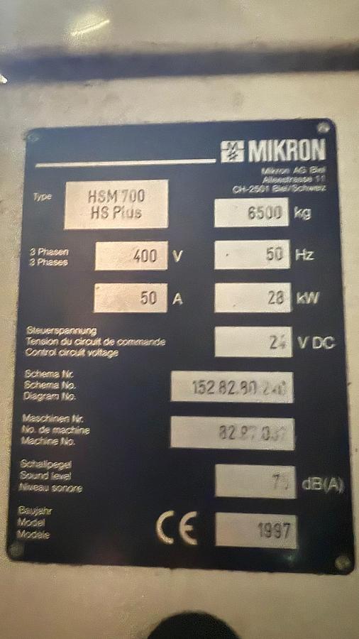 Used Centrum Mikron HSM 700