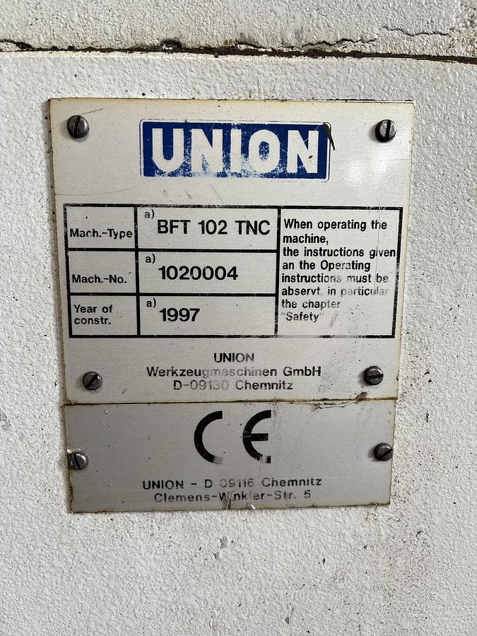 Used Wytaczarka UNION BFT 102 TNC
