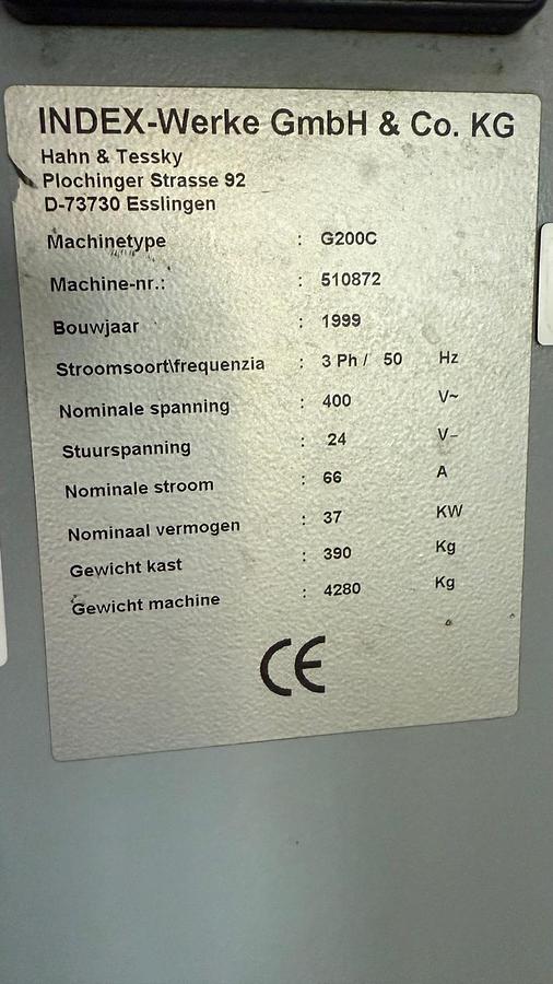 Used Centrum tokarskie INDEX G200C