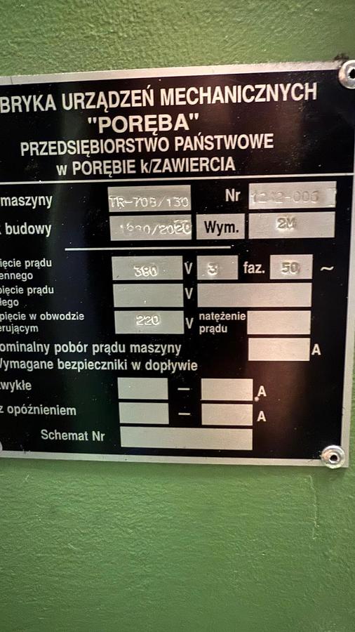 Used Tokarka Poręba TR 70 B / 2000