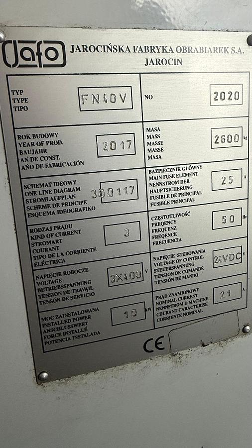 Used Frezarka JAFO FNF-40V