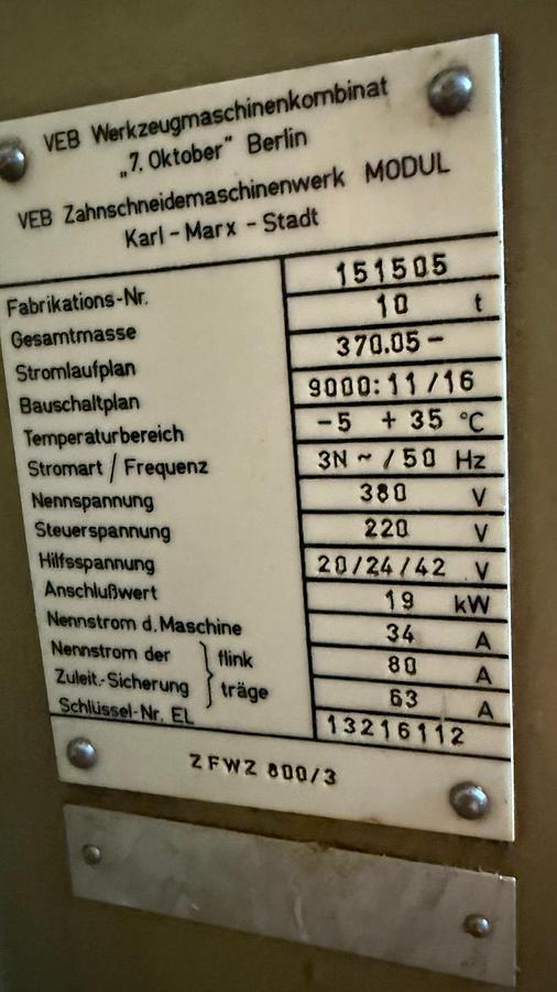 Used Frezarka ZFWZ 800