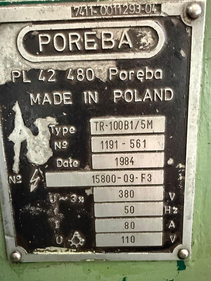 Used Tokarka Poręba TR 100B1x5000