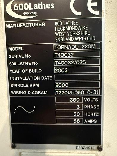 Used Tokarka Colchester Tornad 220M