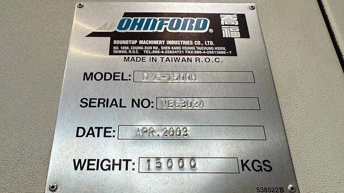 Used Bramowe pionowe centrum obróbcze Johnford DMC-1500H